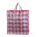 small check woven bag /check woven bag /black pp woven shopping bag